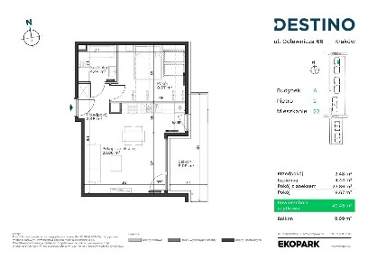 2-pokojowe mieszkanie 40m2 + balkon Bezpośrednio