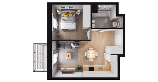 2-pokojowe mieszkanie 35m2 + balkon Bez Prowizji