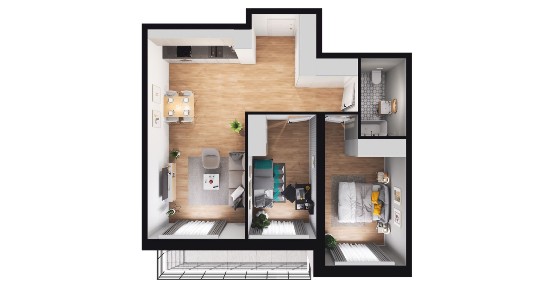 3-pokojowe mieszkanie 60m2 + loggia Bez Prowizji