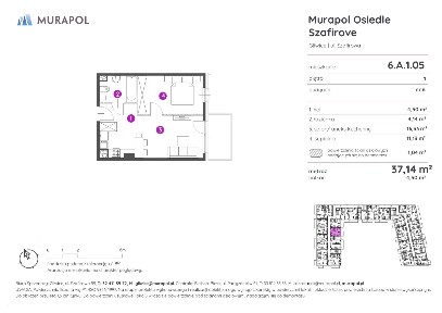 2-pokojowe mieszkanie 37m2 + balkon