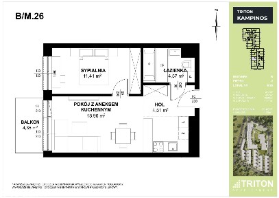 2-pokojowe mieszkanie 41m2 + balkon Bez Prowizji