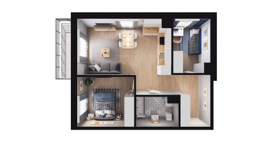 3-pokojowe mieszkanie 50m2 + balkon Bez Prowizji