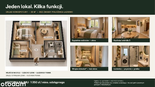 38 m² w Jaworznie | 2 okna | po najmie | potencjał aranżacji