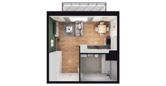 Gotowe 1-pokojowe mieszkanie 30m2 + balkon