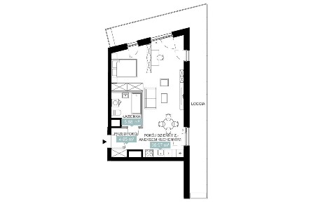 1-pokojowe mieszkanie 47m2 + loggia Bezpośrednio