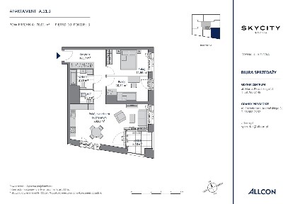 3-pokojowe mieszkanie 70m2 + loggia