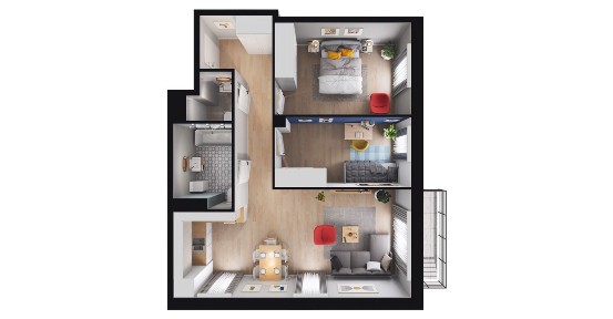 3-pokojowe mieszkanie 62m2 + balkon Bez Prowizji