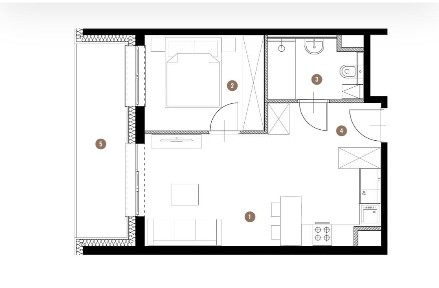 Tuwima Apartments | 2 pokoje | 37,8 m² | 2. piętro | CESJA