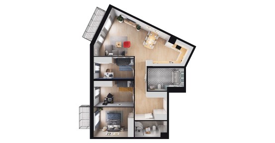 4-pokojowe mieszkanie 92m2 + 2 balkony
