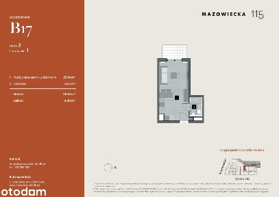 1-pokojowe mieszkanie 26m2 + balkon Bezpośrednio