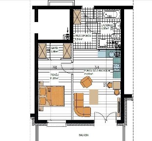 Osiedle Grunwaldzkie. 2 pokoje - 41 m2