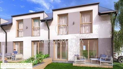 Dom w zabudowie bliźniaczej z 5a działką+elewacja